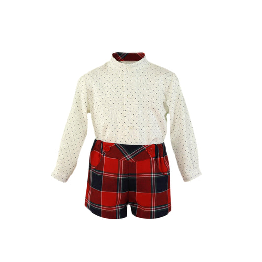 TARTAN SET WITH SHORTS FOR BOYS