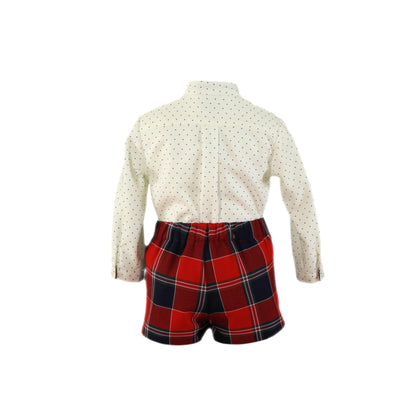 TARTAN SET WITH SHORTS FOR BOYS