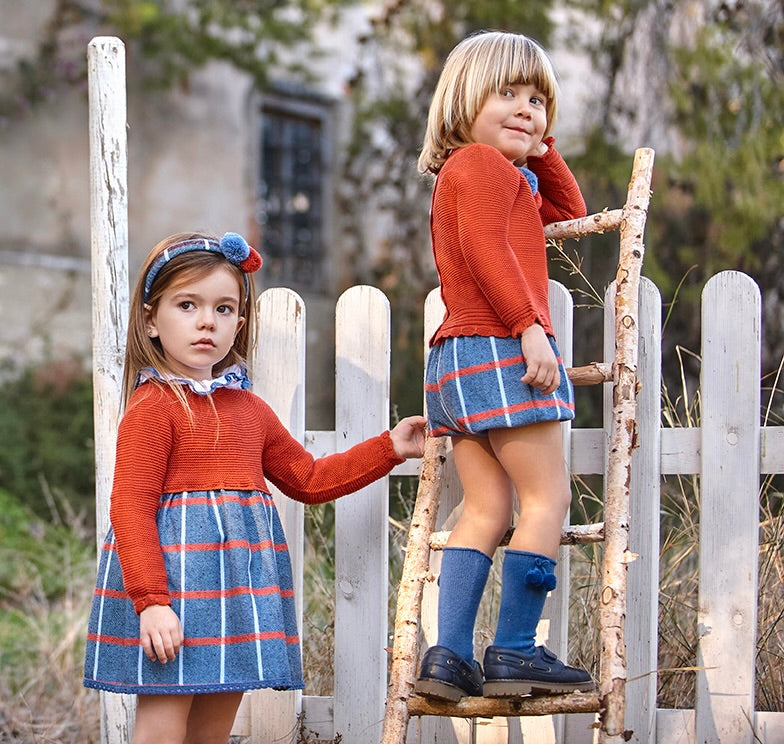 BLUE TARTAN DRESS