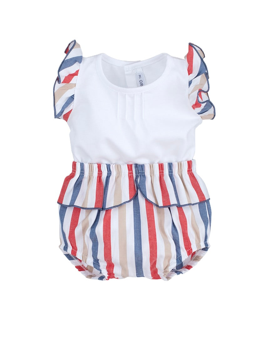 STRIPED BABY SET WITH BLOOMERS