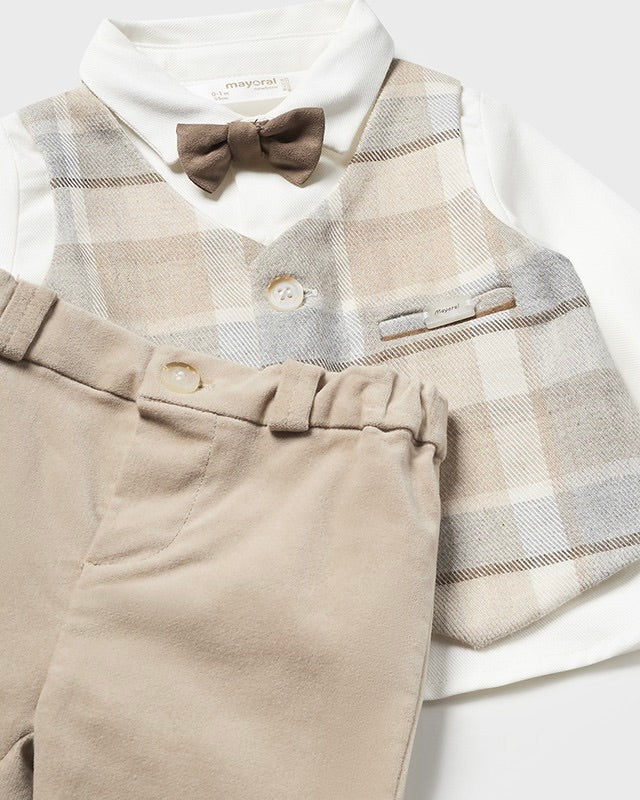 BABY SET WITH VEST AND BOW TIE