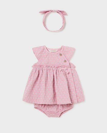 PINK DRESS WITH BLOOMERS AND HEADBAND