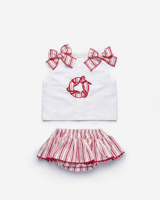 BABY SET WITH SKIRT AND BLOOMERS