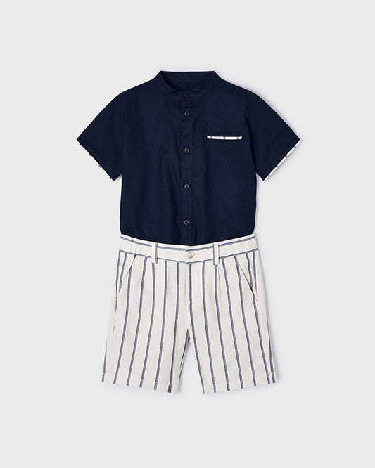 SET WITH STRIPED SHIRT AND BERMUDAS