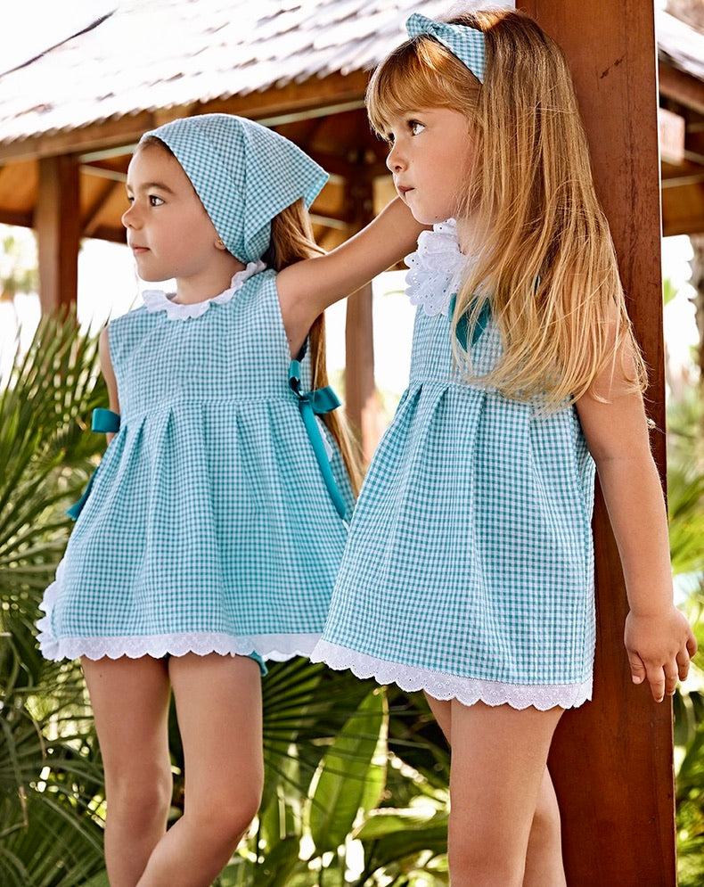 VICHY STYLE BABY DRESS WITH BLOOMERS