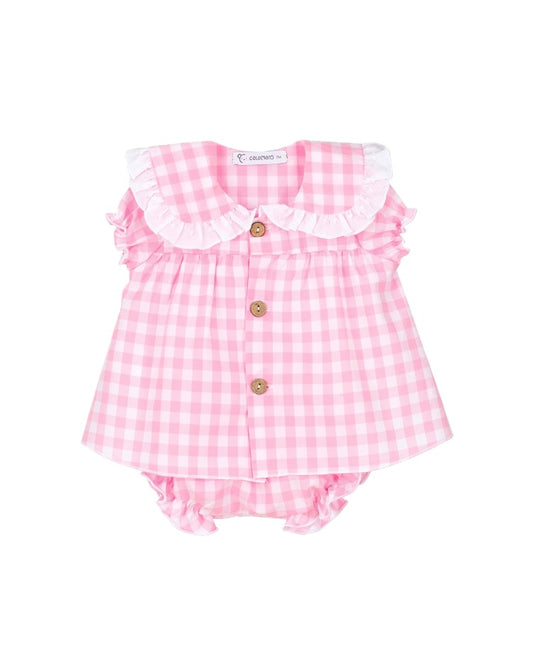 ROSA KARIERTES BABYSET MIT BLOOMERS