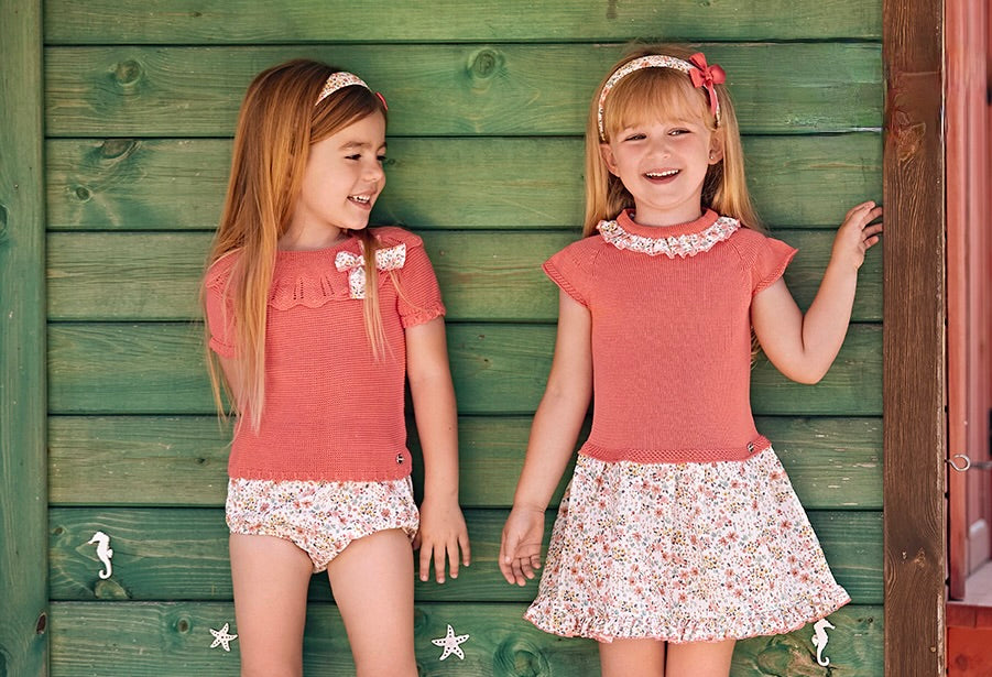 BLUMEN BABYSET MIT BLOOMERS