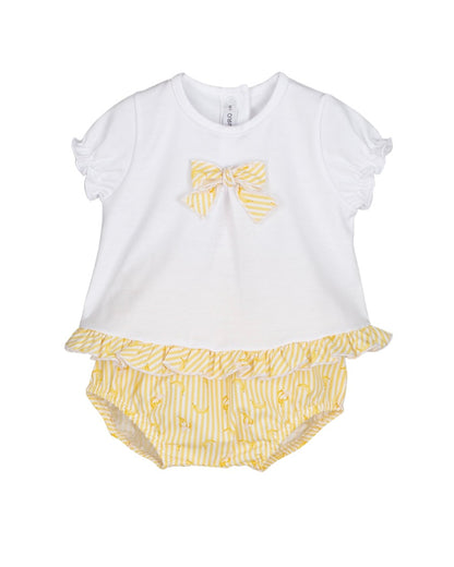 BANANEN BABYSET MIT BLOOMERS