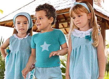 BABYKLEID IM VICHY-STIL MIT BLOOMERS