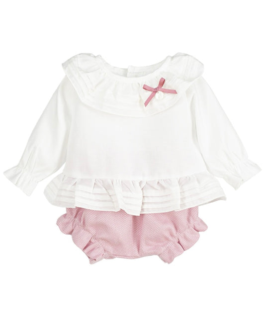 PINK LONG SLEEVE COTTON BABY SET