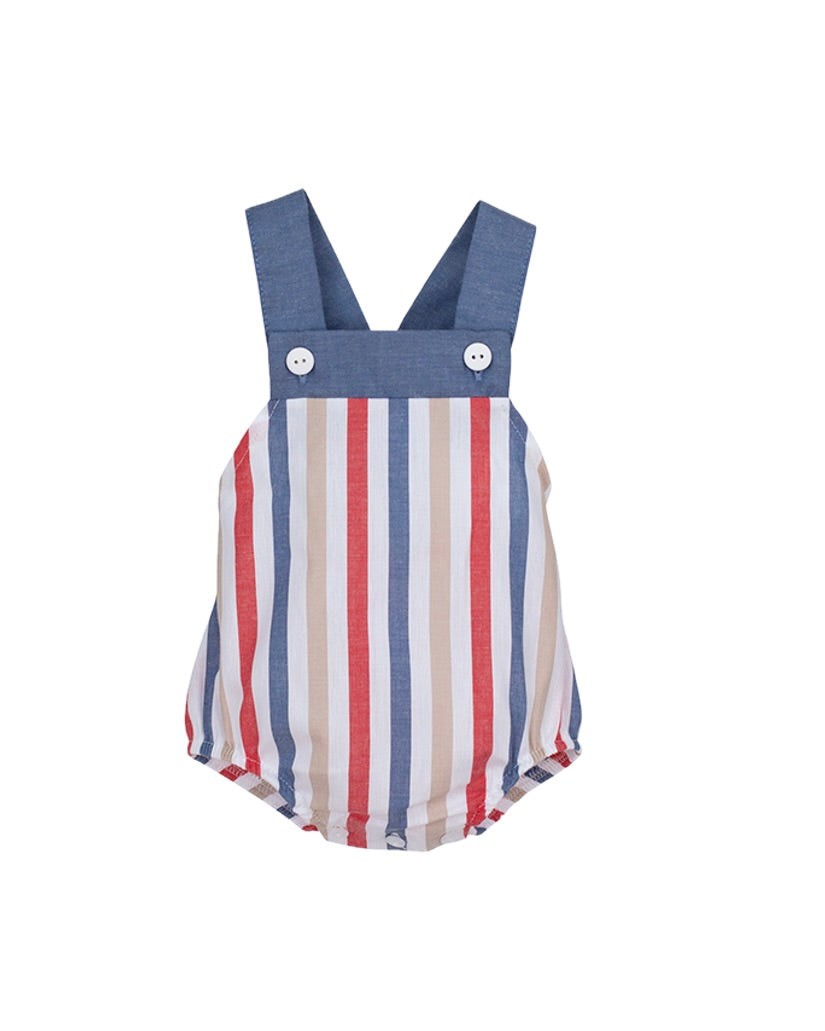 STRIPED BABY DUNGAREES