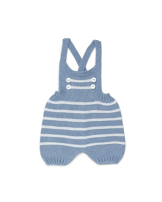 KNITTED BABY DUNGAREES WITH STRIPES