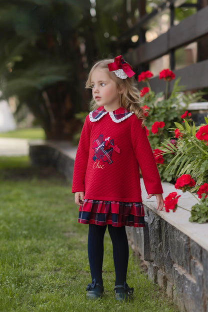 RED DRESS TARTAN STYLE