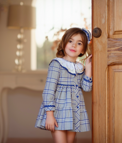 GRAY TARTAN DRESS