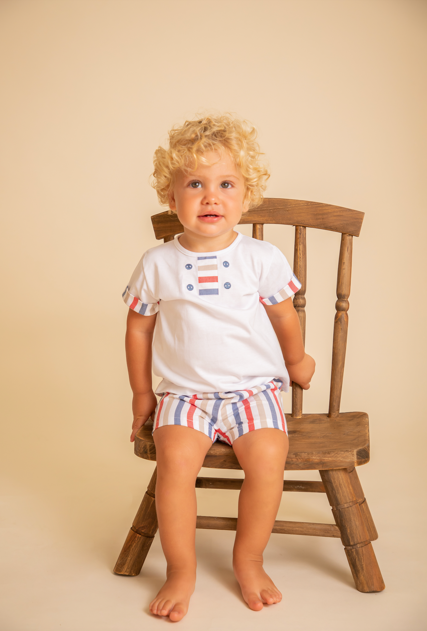 STRIPED BABY SET WITH SHORTS