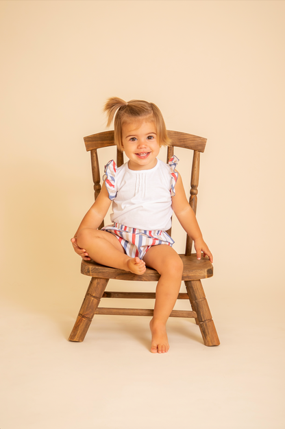 STRIPED BABY SET WITH BLOOMERS