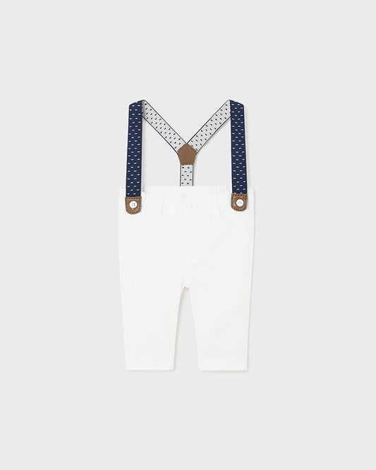 WHITE BIB PANTS