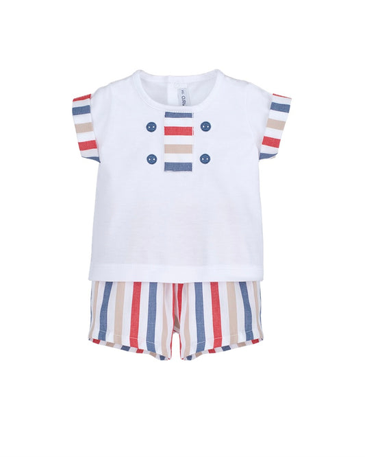 STRIPED BABY SET WITH SHORTS