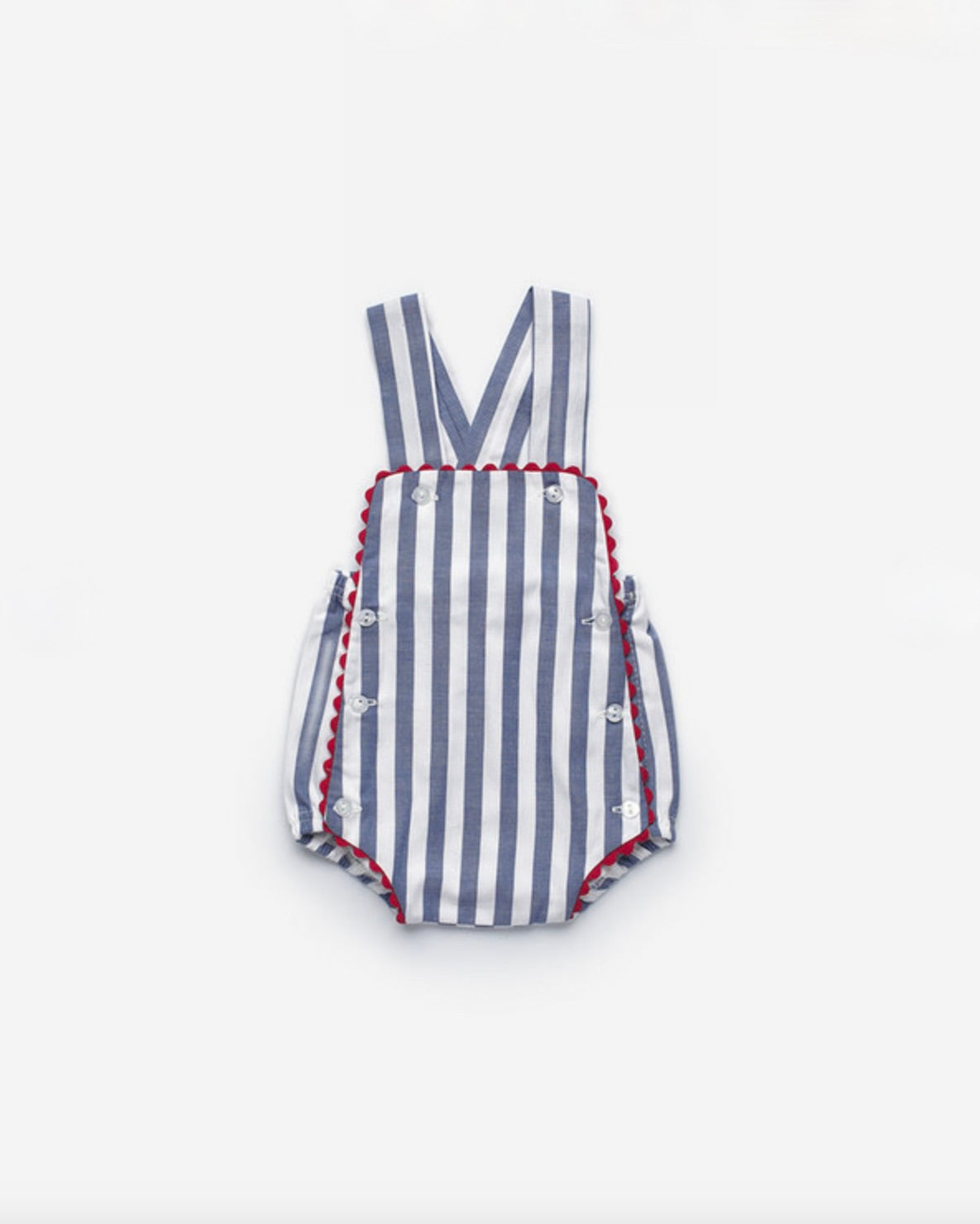 STRIPED COTTON DUNGAREES