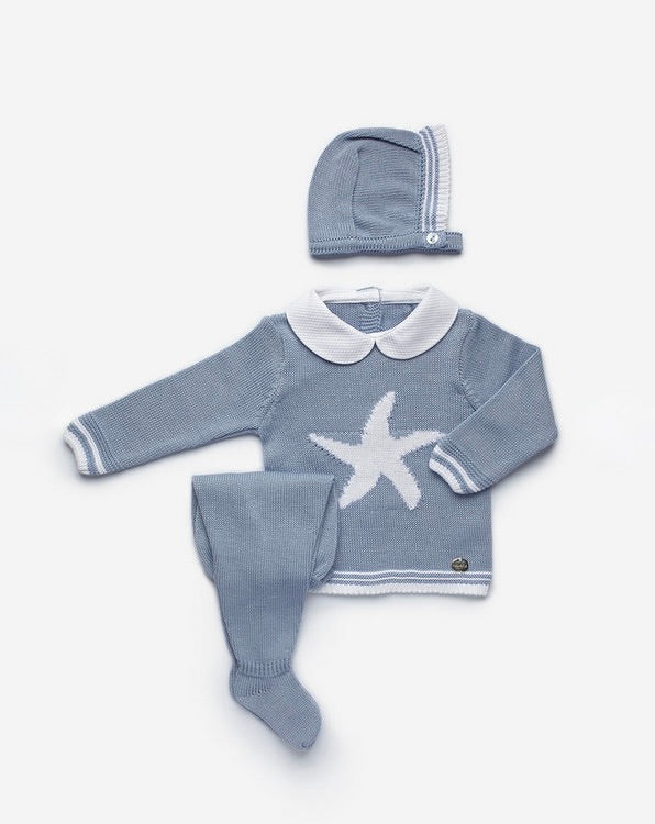 KNITTED STARFISH BABY SET