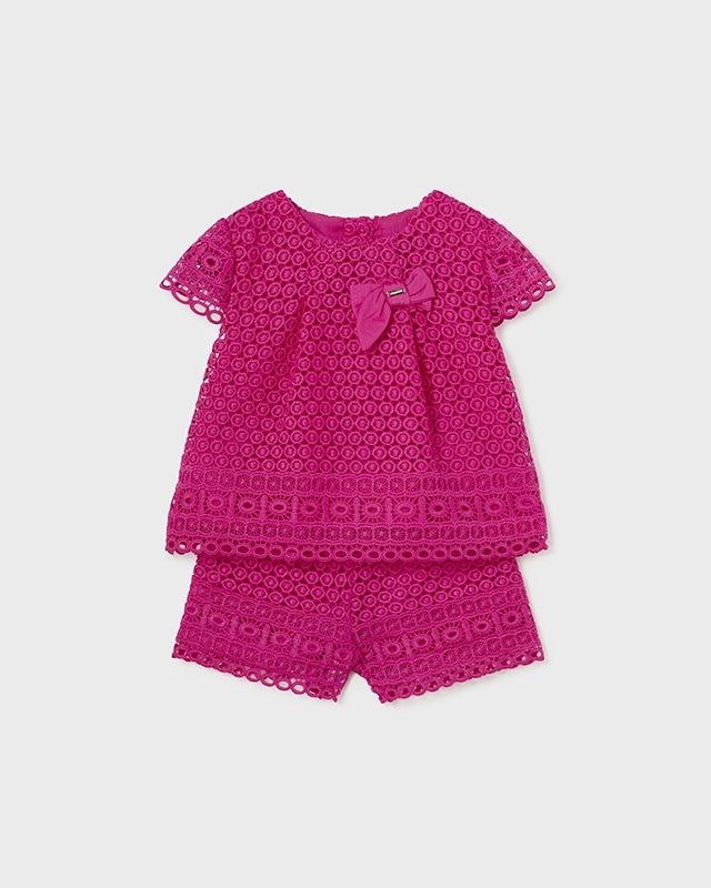 SET GUIPURE FUCSIA