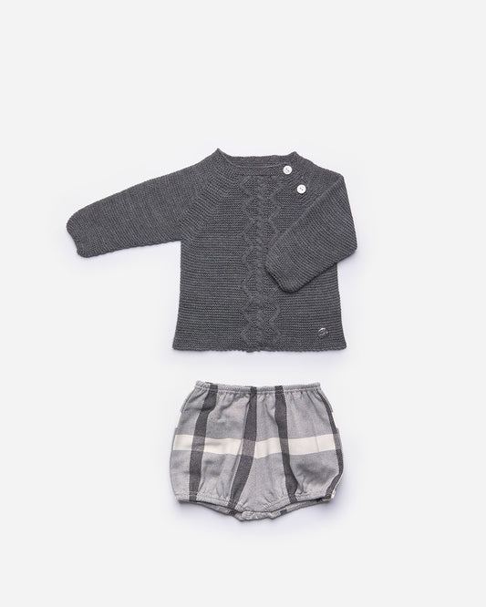 TARTAN BABY SET WITH BLOOMERS