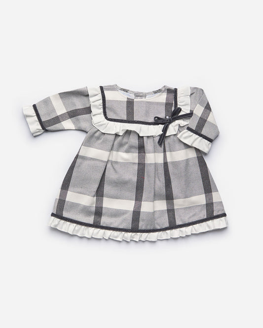 TARTAN KLEID GRAU