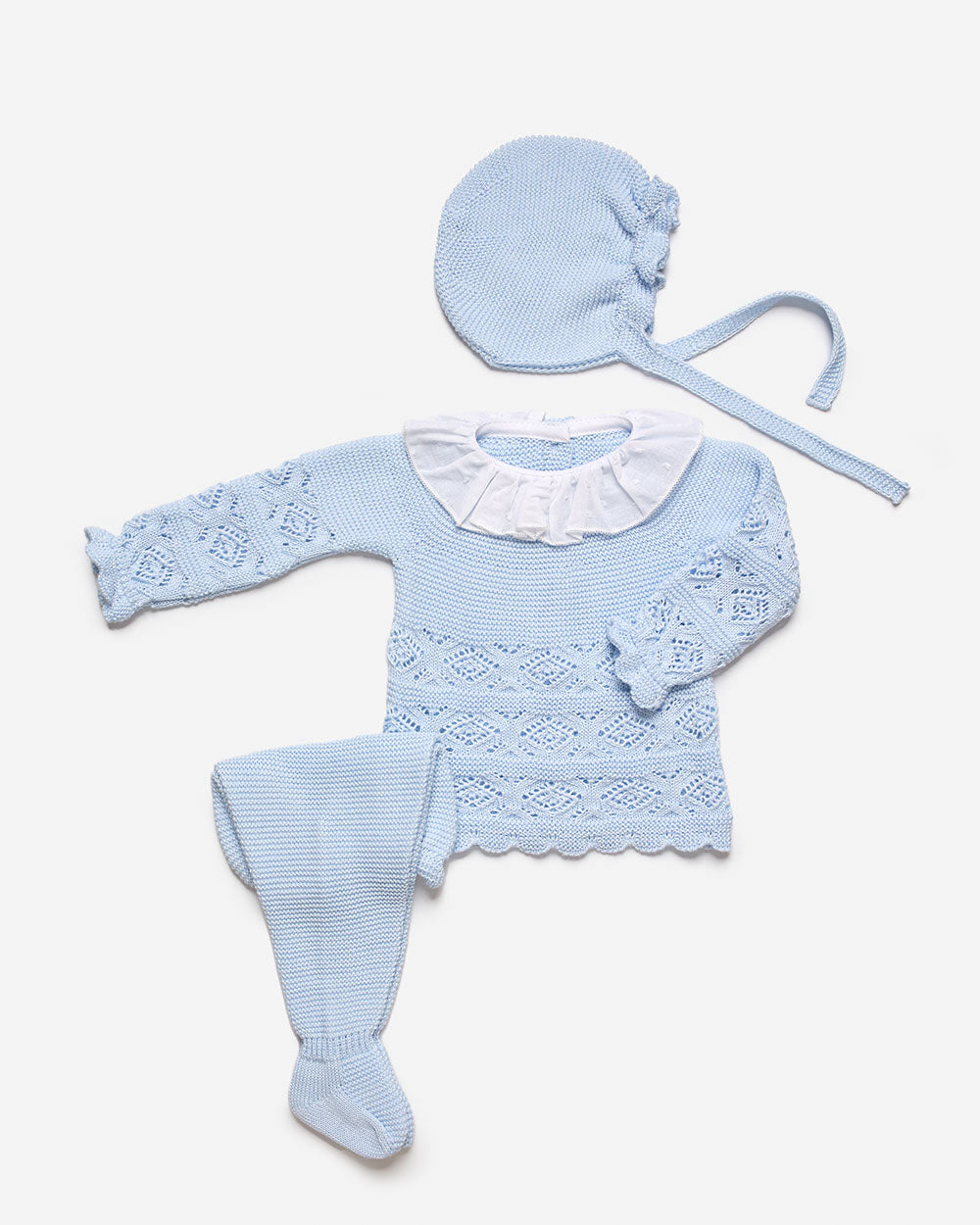 KNITTED BABY SET LIGHT BLUE