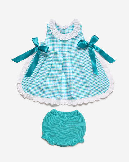 BABYKLEID IM VICHY-STIL MIT BLOOMERS